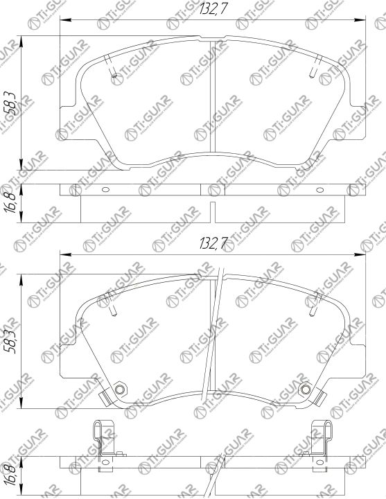 Тормозные колодки TG-0023/PN8019 * Ti·GUAR